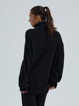 Seamless Basic Roll Neck Jumper | Wool Cashmere Roll Neck Black