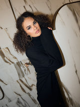 Seamless Basic Roll Neck Jumper | Wool Cashmere Roll Neck Black