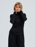 Sheer Roll Neck | Silk - Black
