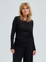 Seamless Basic Silky Alma | Silk L/S T-Shirt Black