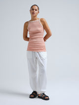 Seamless Basic Silky Daze | Silk Strap Top Dark sand/Burnt orange