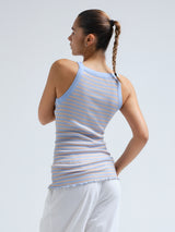 Seamless Basic Silky Daze | Silk Strap Top Dark sand/Light blue