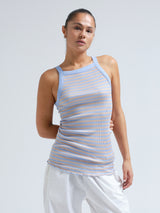 Seamless Basic Silky Daze | Silk Strap Top Dark sand/Light blue