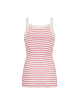 Seamless Basic Silky Daze | Silk Strap Top Pink/Off-White