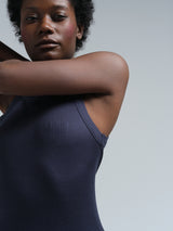 Seamless Basic Silky Daze | Silk Strap Top Navy