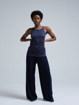 Seamless Basic Silky Daze | Silk Strap Top Navy