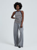 Seamless Basic Silky Daze | Silk Strap Top Navy/Beige