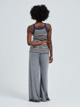 Seamless Basic Silky Daze | Silk Strap Top Navy/Beige