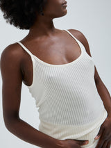 Seamless Basic Silky Sofia | Silk Strap Top Off-White