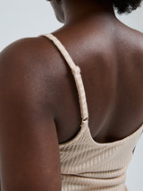 Seamless Basic Silky Sofia | Silk Strap Top Rosie Beige
