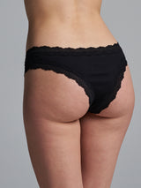 Seamless Basic Silky Tanga | Silk 2-pack Panties Black
