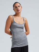 Seamless Basic Woolen Viola | Merino wool Strap Top Grey Melange