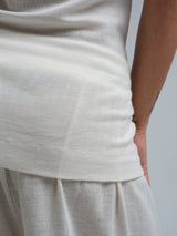 Seamless Basic Woolen Viola | Merino wool Strap Top Off-White