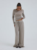 Seamless Basic Woolen Barbera | Merino wool Pants Beige