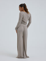 Seamless Basic Woolen Barbera | Merino wool Pants Beige