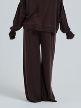 Seamless Basic Woolen Barbera | Merino wool Pants Dark Brown