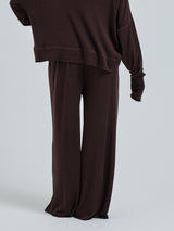Seamless Basic Woolen Barbera | Merino wool Pants Dark Brown