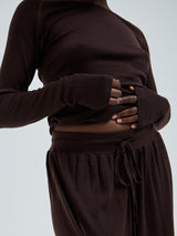 Seamless Basic Woolen Barbera | Merino wool Pants Dark Brown