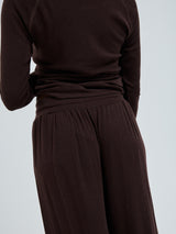 Seamless Basic Woolen Barbera | Merino wool Pants Dark Brown