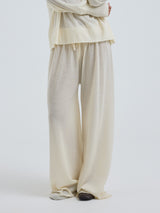 Seamless Basic Woolen Barbera | Merino wool Pants Off-White
