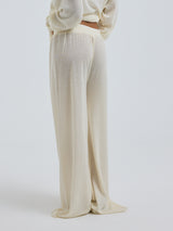 Seamless Basic Woolen Barbera | Merino wool Pants Off-White