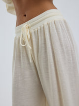 Seamless Basic Woolen Barbera | Merino wool Pants Off-White