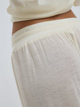 Seamless Basic Woolen Barbera | Merino wool Pants Off-White