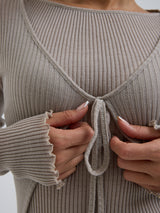 Seamless Basic Woolen Cardigan | Merino wool Cardigan Beige