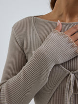 Seamless Basic Woolen Cardigan | Merino wool Cardigan Beige