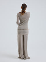 Seamless Basic Woolen Cardigan | Merino wool Cardigan Beige