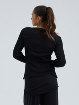 Seamless Basic Woolen Cardigan | Merino wool Cardigan Black