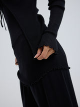 Seamless Basic Woolen Cardigan | Merino wool Cardigan Black