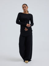 Seamless Basic Woolen Cardigan | Merino wool Cardigan Black