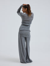 Seamless Basic Woolen Cardigan | Merino wool Cardigan Grey Melange
