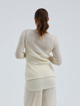 Seamless Basic Woolen Cardigan | Merino wool Cardigan Off-White