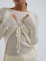Seamless Basic Woolen Cardigan | Merino wool Cardigan Off-White