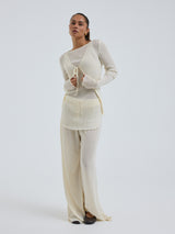 Seamless Basic Woolen Cardigan | Merino wool Cardigan Off-White
