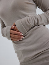 Seamless Basic Woolen Jade | Merino wool L/S T-Shirt Beige