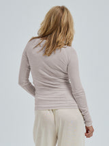 Seamless Basic Woolen Jade | Merino wool L/S T-Shirt Beige