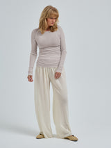 Seamless Basic Woolen Jade | Merino wool L/S T-Shirt Beige