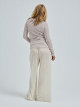 Seamless Basic Woolen Jade | Merino wool L/S T-Shirt Beige