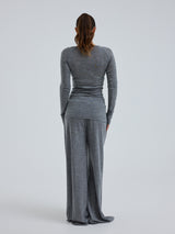 Seamless Basic Woolen Jade | Merino wool L/S T-Shirt Grey Melange