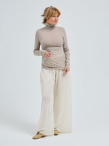 Seamless Basic Woolen Lola | Merino wool Roll Neck Beige