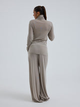 Seamless Basic Woolen Lola | Merino wool Roll Neck Beige