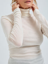 Seamless Basic Woolen Lola | Merino wool Roll Neck Off-White