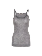 Seamless Basic Woolen Viola | Merino wool Strap Top Grey Melange