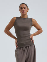 Seamless Basic Wooly Tank | Wool Silk Tank Top Fungi