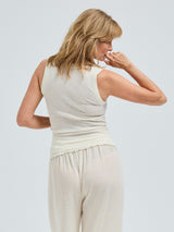 Seamless Basic Wooly Tank | Wool Silk Tank Top Off-White