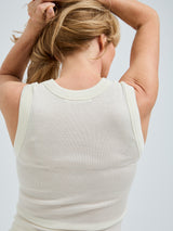 Seamless Basic Wooly Tank | Wool Silk Tank Top Off-White