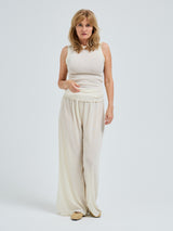 Seamless Basic Wooly Tank | Wool Silk Tank Top Off-White